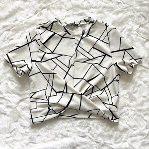 SHEIN Black and White Graphic Top